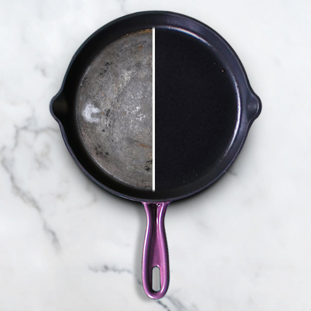 Ferro Cast-iron 26 cm Frying Pan, Corrosion-Resistant Coating, Compatible on Induction, 1.6 L, 5 Years Warranty, Purple