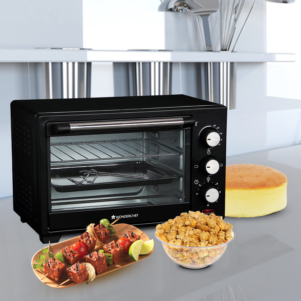 Oven Toaster Griller (OTG) - 19 Litres, Black - with Auto-shut off, Heat-Resistant Tempered Glass, Multi-Stage Heat Selection