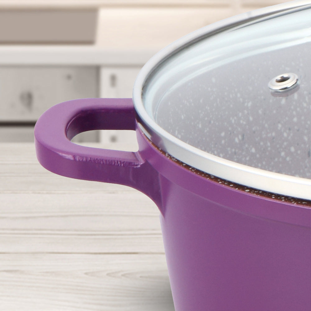 Master Class Cookware 9.5” Low Casserole Lavender with White & speckled 2.6  QT.