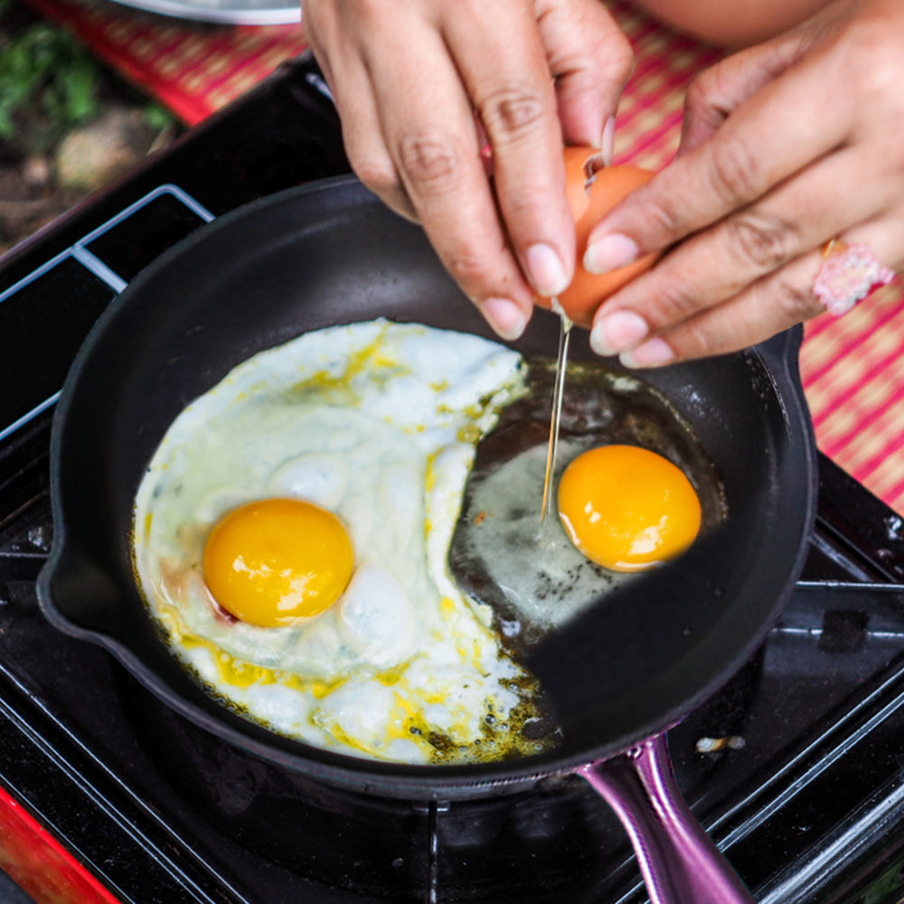 Ferro Cast-iron 26 cm Frying Pan, Corrosion-Resistant Coating, Compatible on Induction, 1.6 L, 5 Years Warranty, Purple