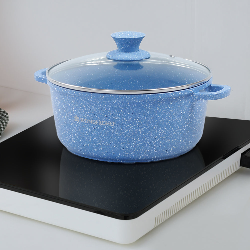 32cm Blue Granite Marble Cheaper Price Cast Aluminum Shallow Casserole Dish/ casserole Pans Use On Electric And Gas - Buy 32cm Blue Granite Marble  Cheaper Price Cast Aluminum Shallow Casserole Dish/casserole Pans Use