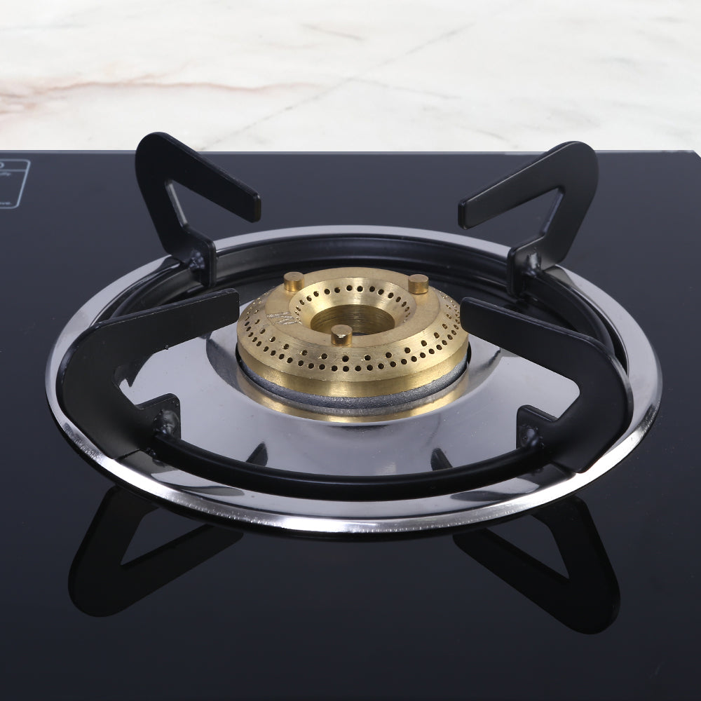 Acura 3 Burner Manual Glass Cooktop | 6mm Toughened Glass Cooktop | Stainless Steel Drip tray | Anti-Skid Legs | Large Pan support | Manual Ignition | Black steel frame | 2 Year Warranty | Black