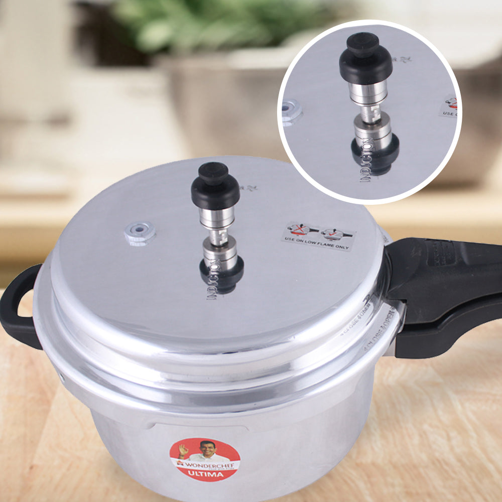 Outer Lid Ultima 3L Pressure Cooker, 3.25 mm Heavy Encapsulated Bottom, Bakelite Handles for Durability, Induction Friendly (Aluminium , Silver)