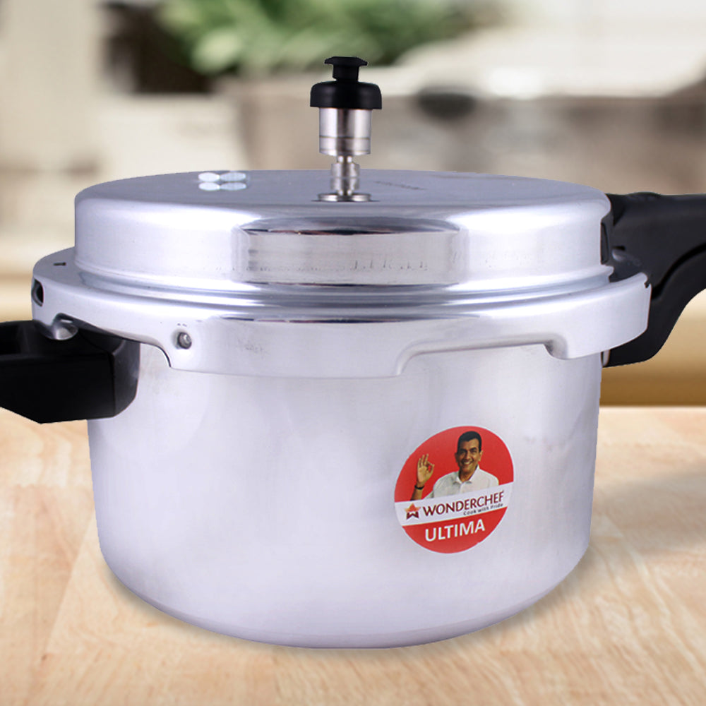 Outer Lid Ultima 3L Pressure Cooker, 3.25 mm Heavy Encapsulated Bottom, Bakelite Handles for Durability, Induction Friendly (Aluminium , Silver)