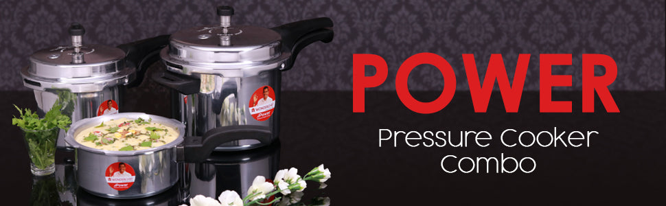 Power 2,3,5L Pressure Aluminium Cooker Combo