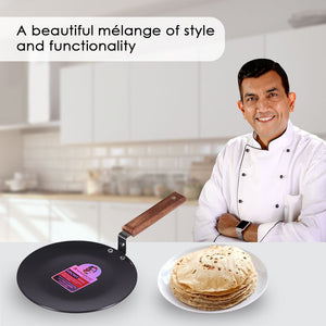 Wonderchef Hard Anodized Indian Cooking Roti Tawa with Riveted Handle;  25cm; Grey