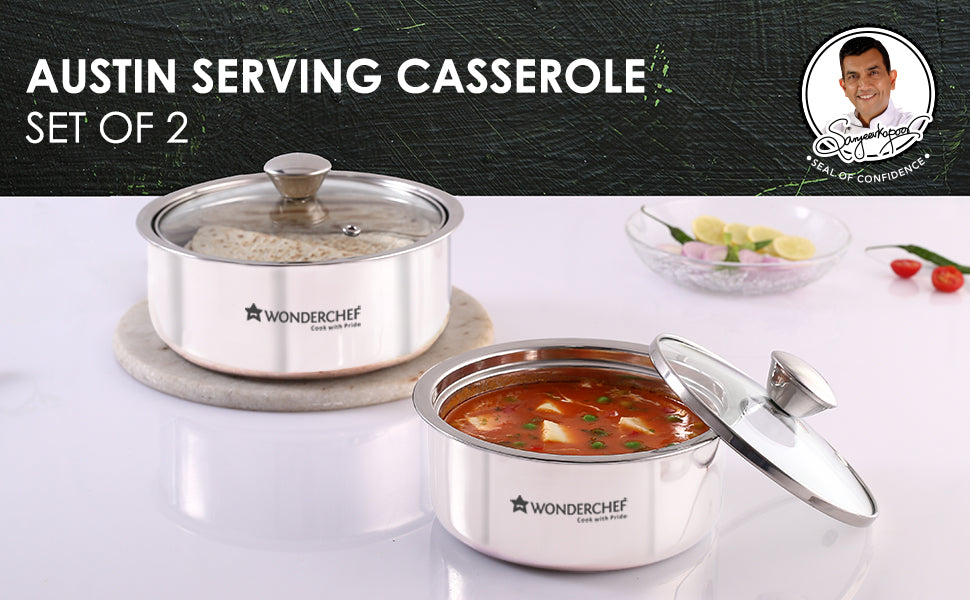 Wonderchef Austin Serving Casserole with Lid Set of 2pc