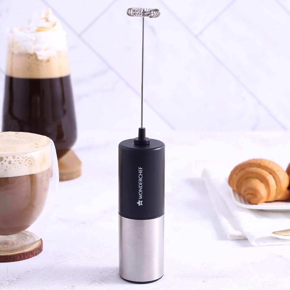 Regalia 6W Milk Frother for Coffee - Handheld Battery-Operated for Coffee,  Lattes, Lemonade, Hot Chocolates and Shakes - Black