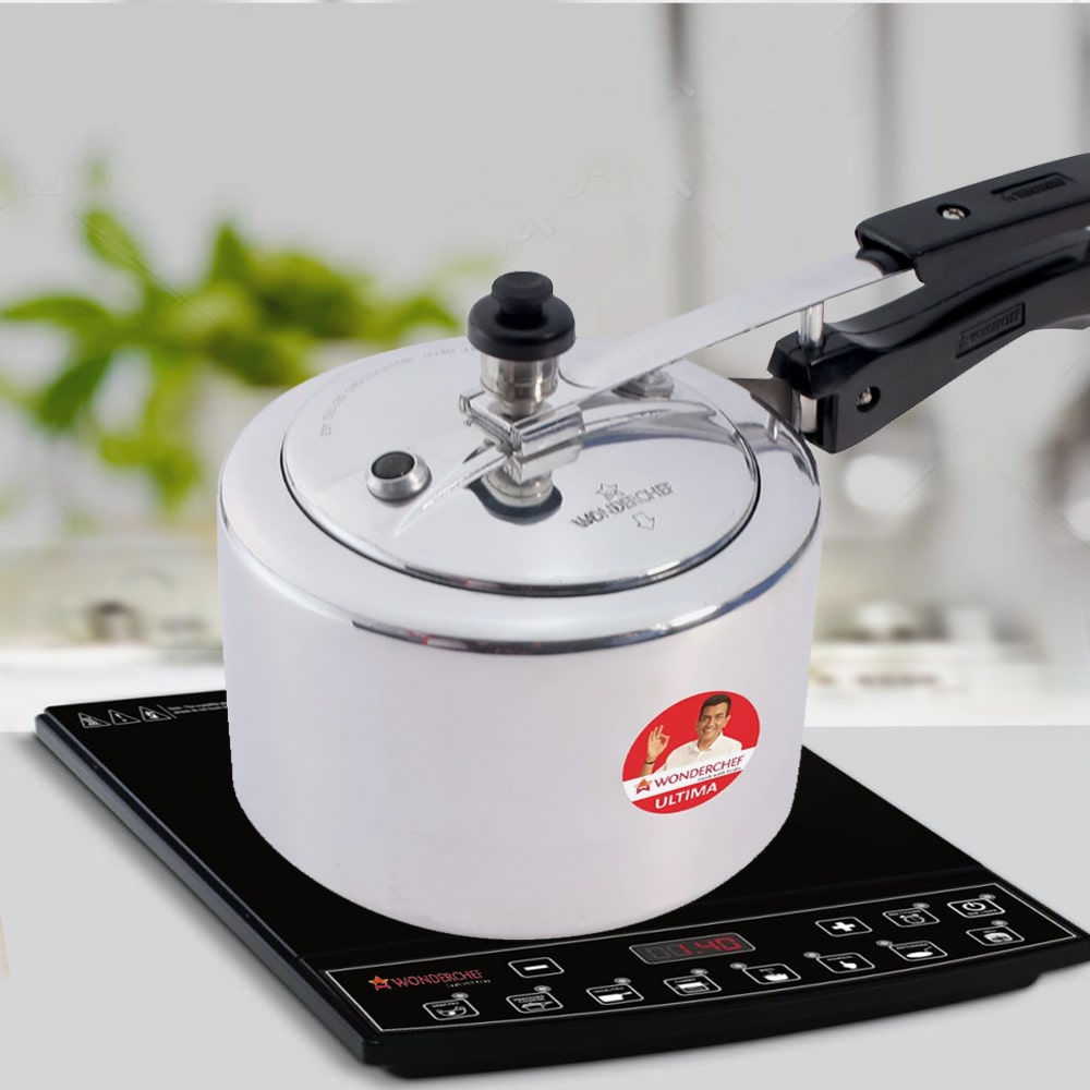 Inner Lid Ultima 3L Pressure Cooker | 3.25 mm Heavy Encapsulated Bottom | Bakelite Handles for Durability | Induction Friendly (Aluminium , Silver)