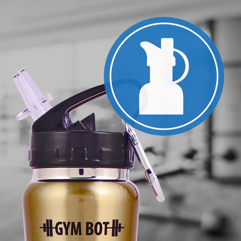 Gym-Bot Stainless Steel Single Wall Water Bottle - Gold,750ml