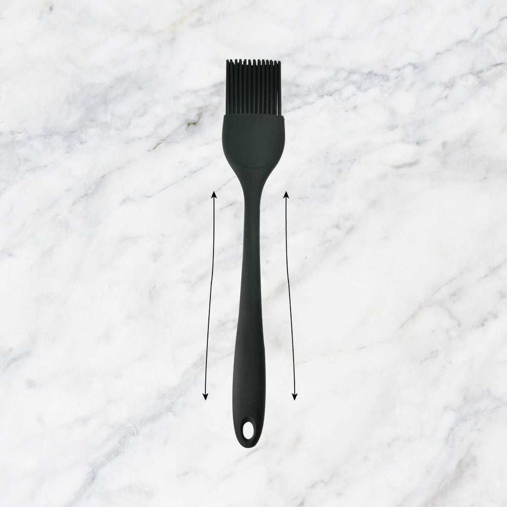 Waterstone Premium Food-Grade Silicone Brush, Black, Stainless Steel Core, High Holding Capacity for all kinds of Sauces, Glazes, Butter, Oils and Marinades, Smooth and Even Coverage, Basting Brush for BBQ/Grilling, Tandoor, Cooking, Baking