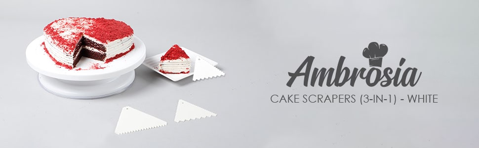 Ambrosia Cake Scrapers (3-in-1) - White