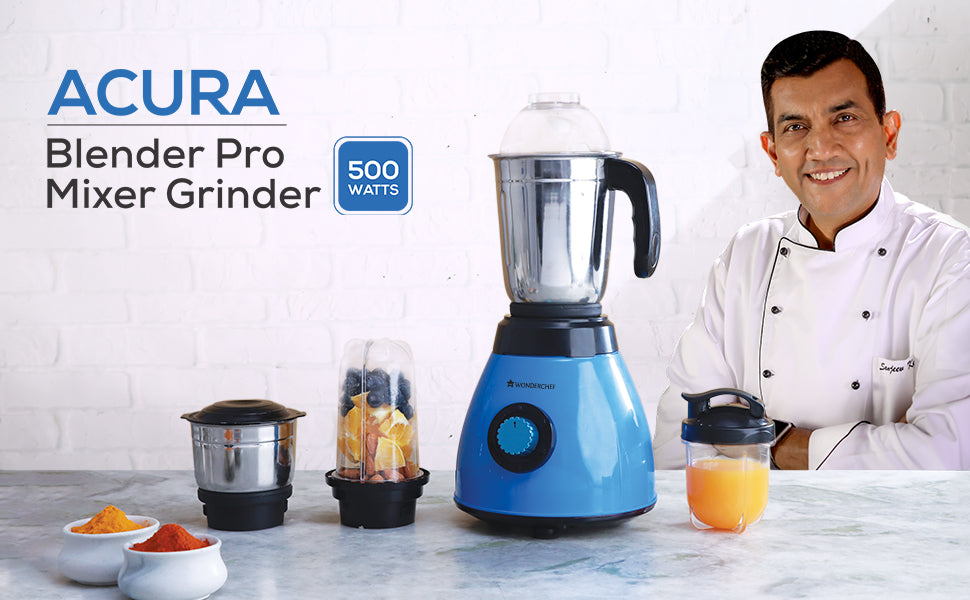 Acura Blender Pro Mixer Grinder 500W, 230V~50Hz, 4 Jars( 2