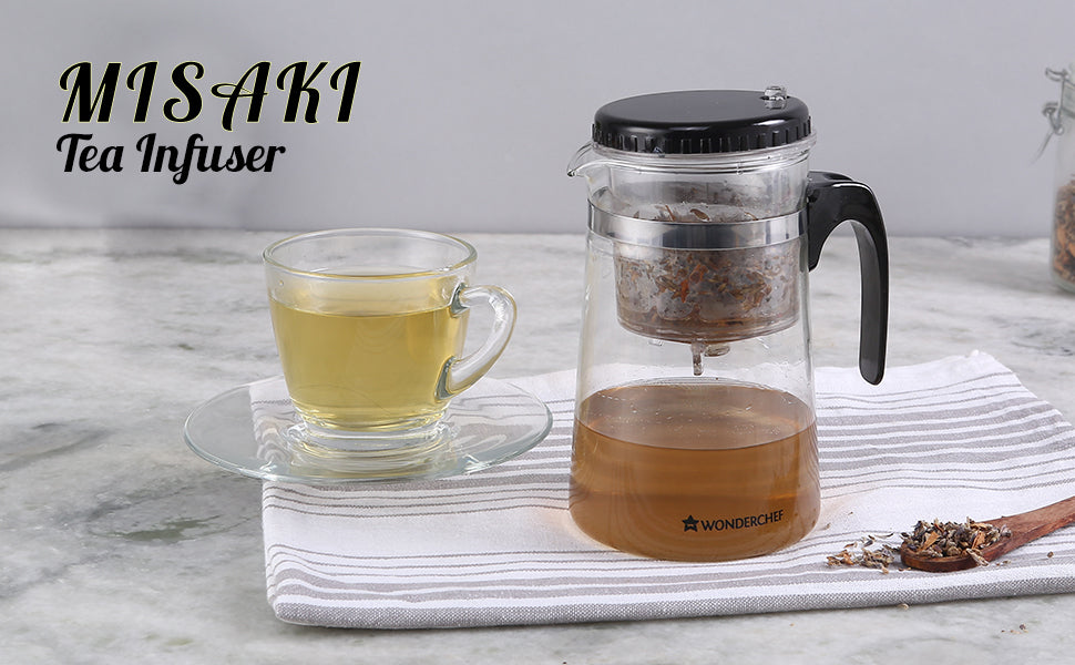 Misaki Tea Infuser, Borosilicate glass, Stainless Steel infuser, Perfect Green Tea