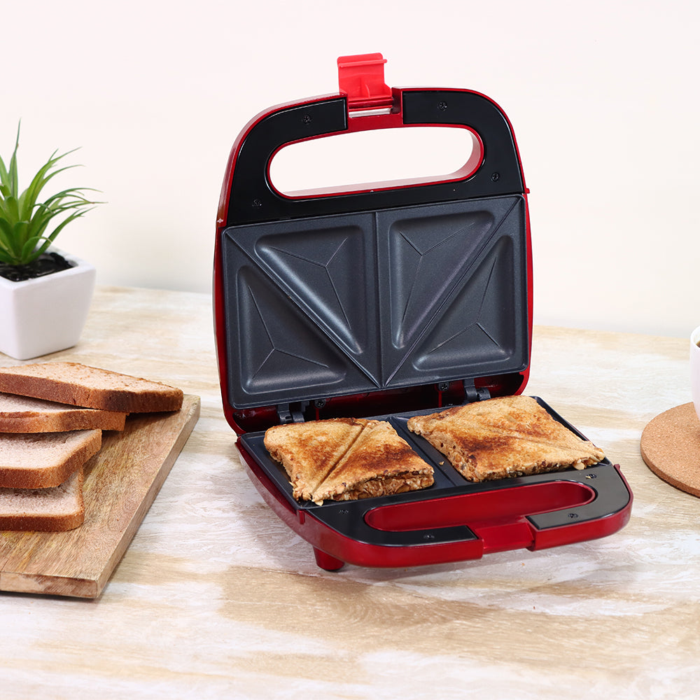 Prato Non-Stick Electric Griller, Sandwich Maker, Toaster |700 Watt| Auto  Temp LED indicator| Non-stick Coated Plates, Cool Touch Handle, Buckle Clip