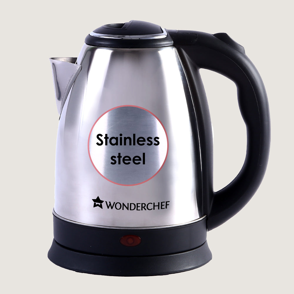 Crescent Electric Kettle, Stainless Steel Interior, Safety Locking Lid- 1.8L, 1800W, 2 Years Warranty