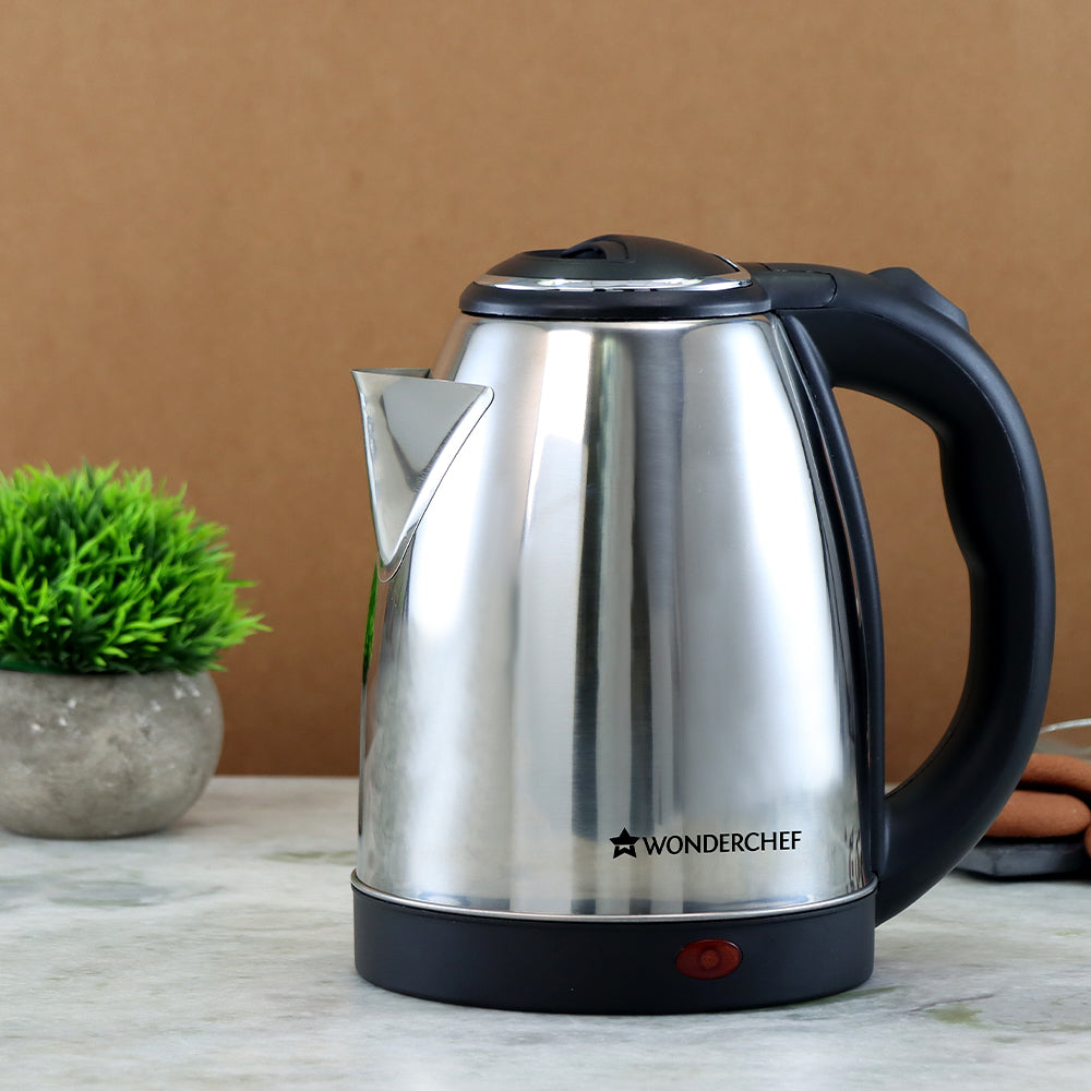 Crescent Electric Kettle, Stainless Steel Interior, Safety Locking Lid- 1.8L, 1800W, 2 Years Warranty