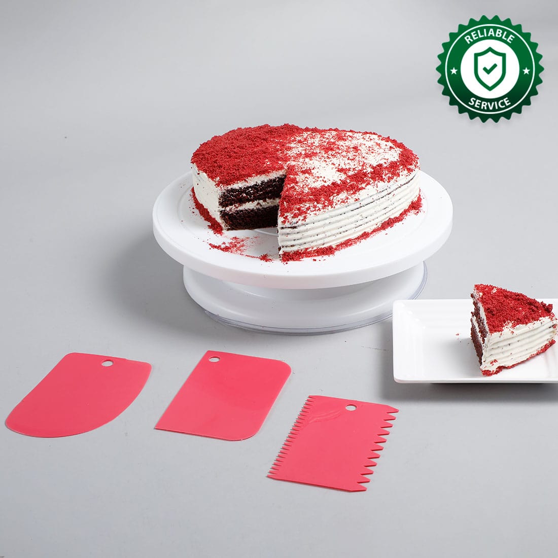 Ambrosia Cake Scrapers (3-in-1)- Pink