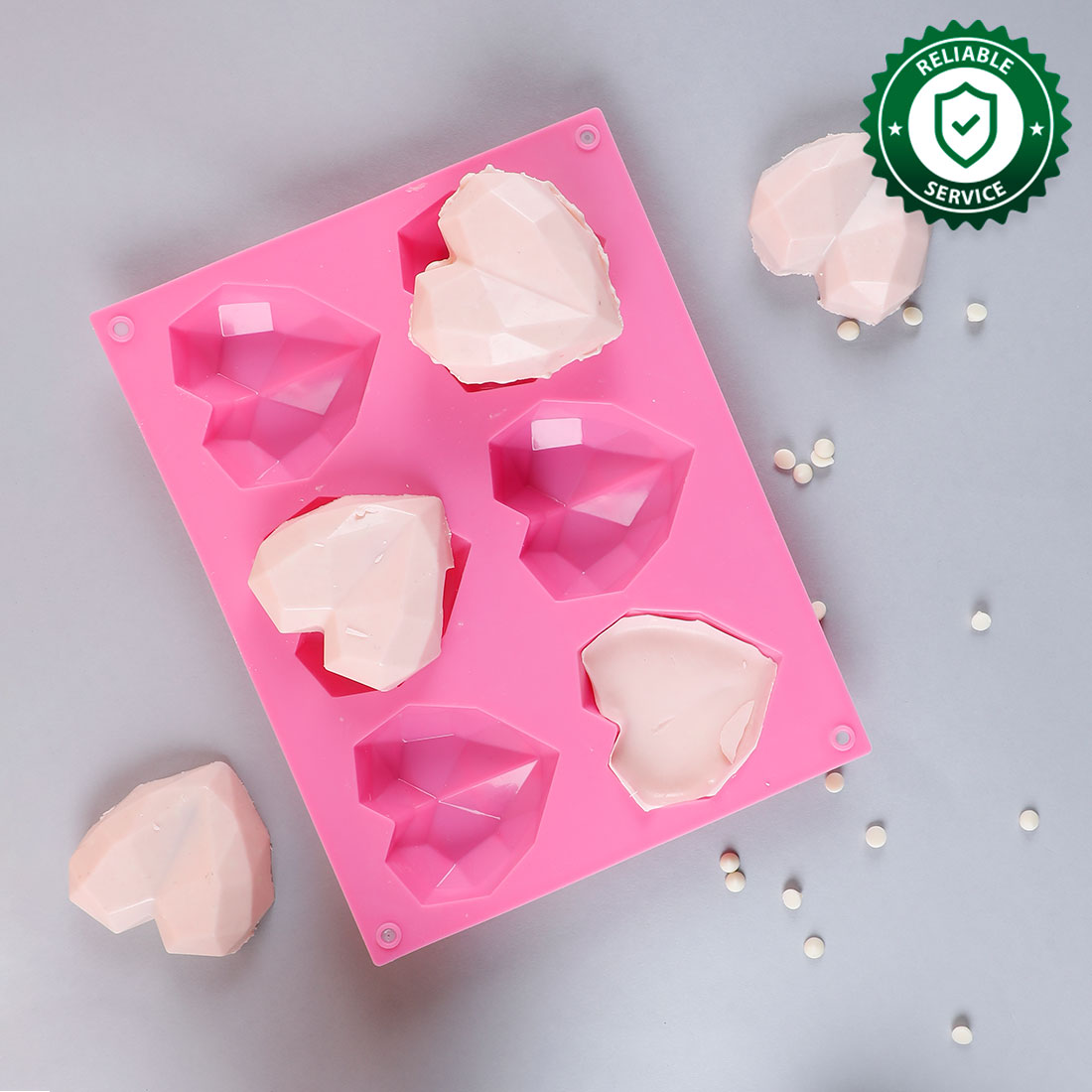 Ambrosia Silicone 3D Heart Shaped Mould - Pink