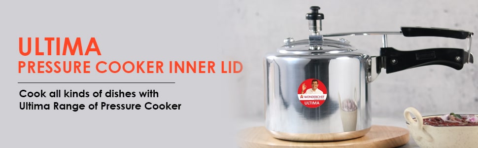 Inner Lid Ultima 3L Pressure Cooker | 3.25 mm Heavy Encapsulated Bottom | Bakelite Handles for Durability | Induction Friendly (Aluminium , Silver)