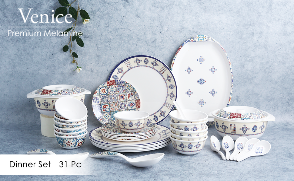 Venice Dinner Set - Blue (31 pcs)