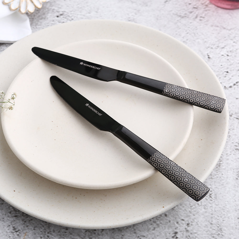 Roma Dinner Knife  - Black - Set of 2pcs