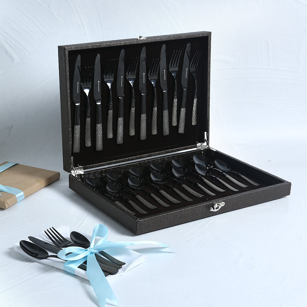 Stainless Steel 6 Piece MARBLE Black knife set with gift box – Neware  Corporate