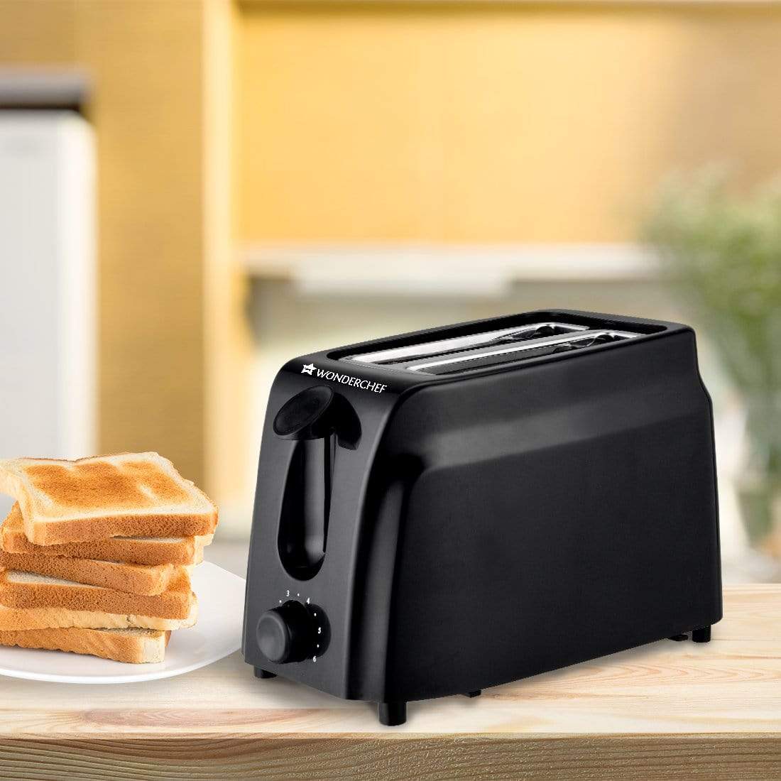 Acura Plus Pop Up Slice Toaster, 750W, 7 Browning Controls, Removable Crumb Tray, 2 Years Warranty, Black