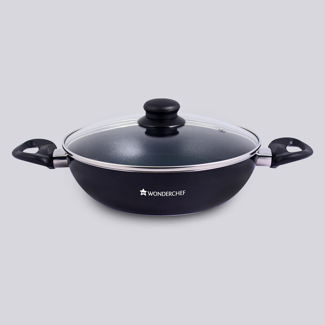 Ultra 24 cm Aluminium Non-Stick Wok | 2.7 L| Induction base| Meta-Tuff non-stick coating | Ideal for saute, roasting and healthy cooking| Black