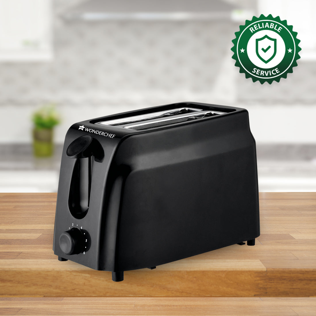 Acura Plus Pop Up Slice Toaster, 750W, 7 Browning Controls, Removable Crumb Tray, 2 Years Warranty, Black