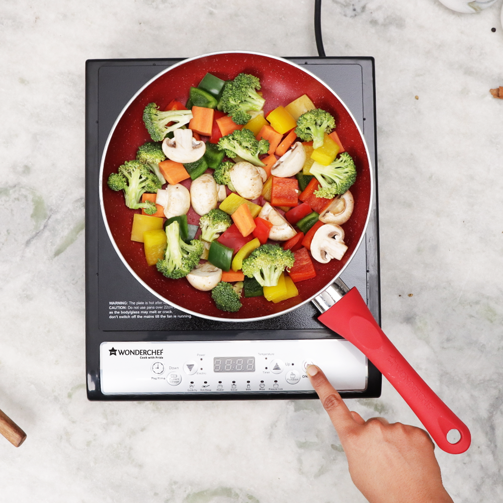 Torino Induction Cooktop with 11 Pre-set Cooking Menus|2000 Watt Induction Cooktop| Eco-friendly IGBT Technology|Crystal Glass Top Surface| LCD Digital Panel | Smart Touch Buttons|Compact & Portable Induction Cooktop| 2 Year Warranty