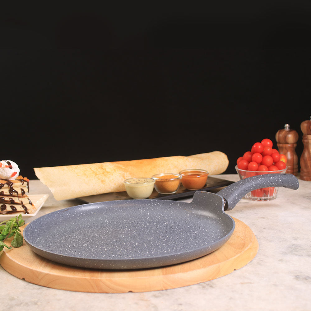 CAROTE Granite Induction Non Stick Dosa Tawa for Roti, 28cm, Black-Free  Shipping