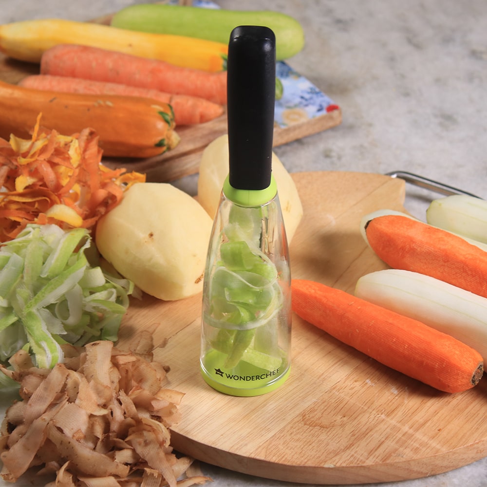 Smart Multifunctional Vegetable/Fruit Peeler for Kitchen with Containers, Stainless Steel Blade, Sharp