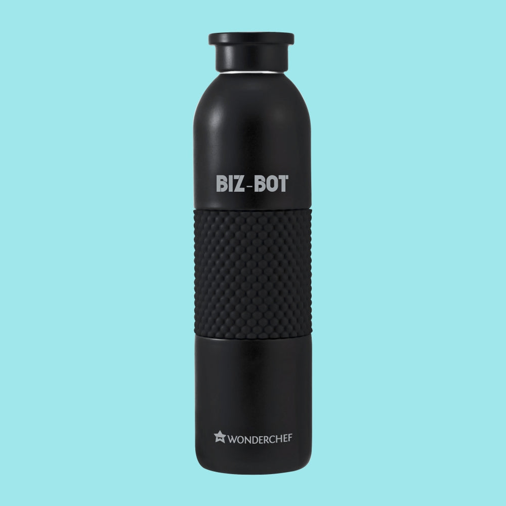 Biz-Bot, 540ml, Double Wall Stainless Steel Vacuum Insulated Hot And Cold Flask, Silicone Grip, Spill & Leak Proof, 2 Years Warranty