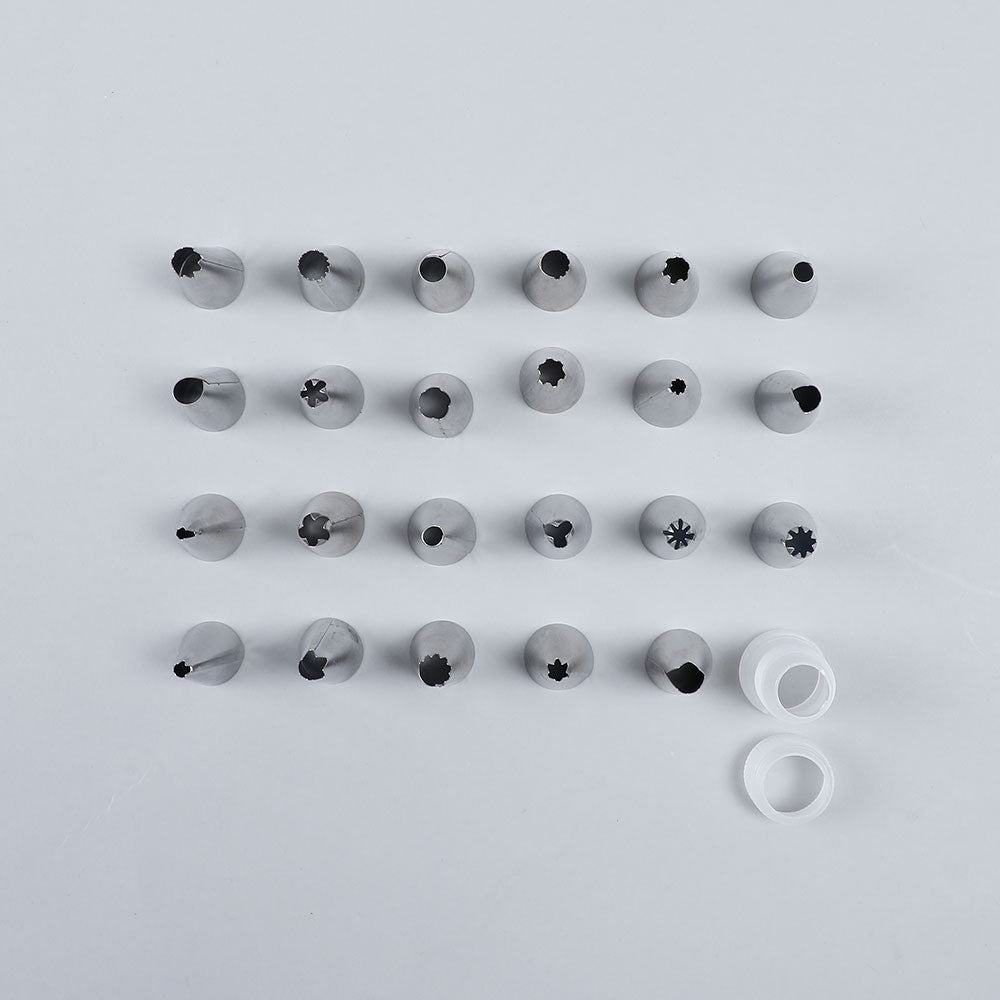 Ambrosia Stainless Steel Cake Decorator Nozzle- 24Pc