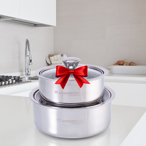Buy Wonderchef 3 Pieces Induction Base Grey Casserole Set with Lid Online  At Best Price On Moglix