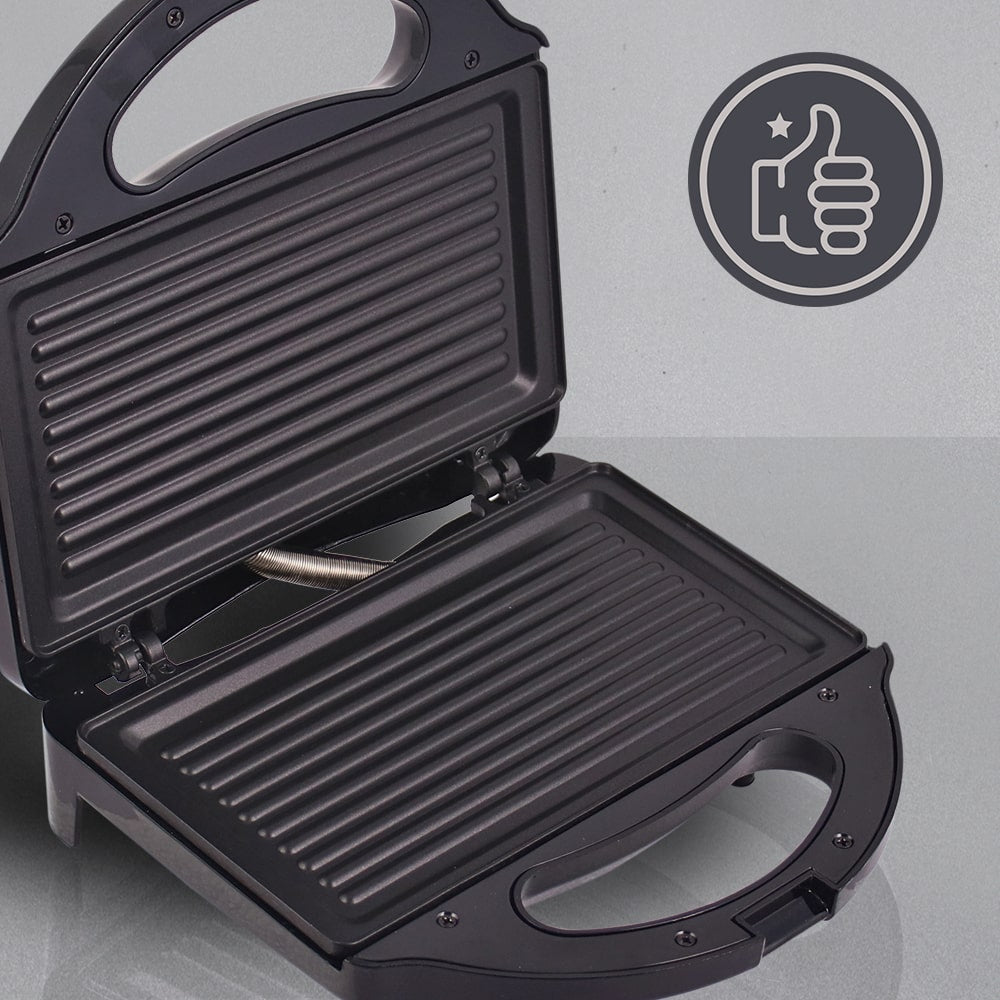 Prato Non-Stick Electric Griller, Sandwich Maker, Toaster |700 Watt| Auto Temp LED indicator| Non-stick Coated Plates, Cool Touch Handle, Buckle Clip Lock| Grill Sandwiches, Bread, Kebabs, Panner Tikki and Quesadilla| | Oil Free Toasting| 1 Year Warranty