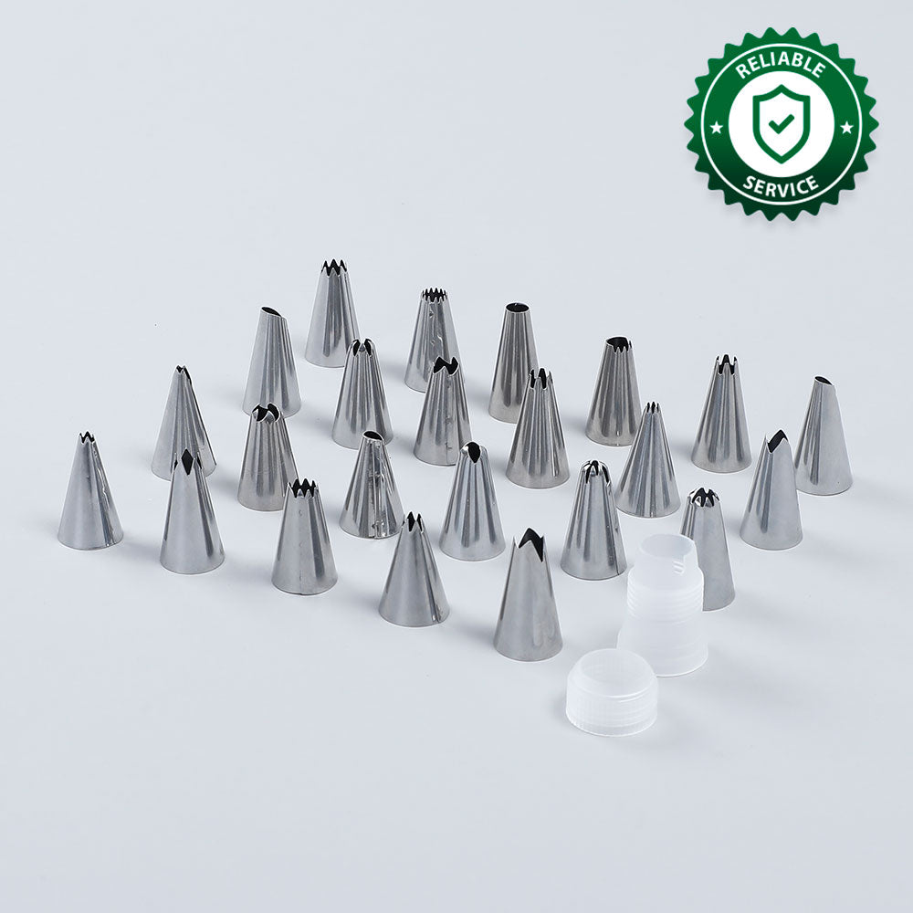 Ambrosia Stainless Steel Cake Decorator Nozzle- 24Pc