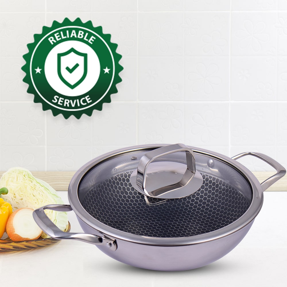 Borosil Pro Chef Non-stick Kadhai w Lid