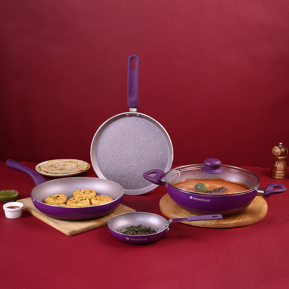 Wonderchef Royal Velvet 5-piece Purple Set