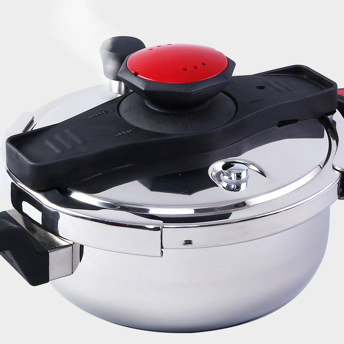 Easy Lock Stainless Steel 5L Outer Lid Pressure Cooker | Induction Compatible | Tri-Ply Bottom | 5 Year Warranty | Free Glass Lid | Silver