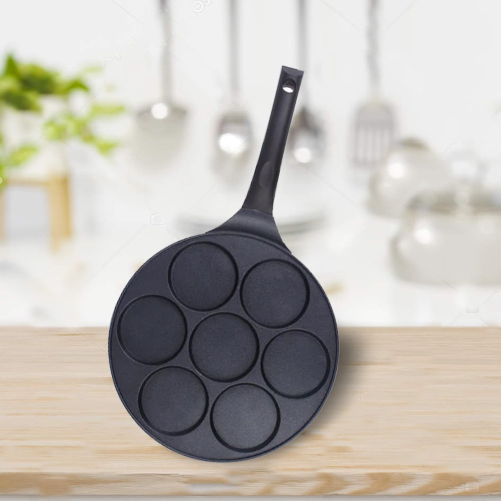 Egg Skillet, Non-stick Egg Frying Pan, 7-cavity Round Pancake Pan