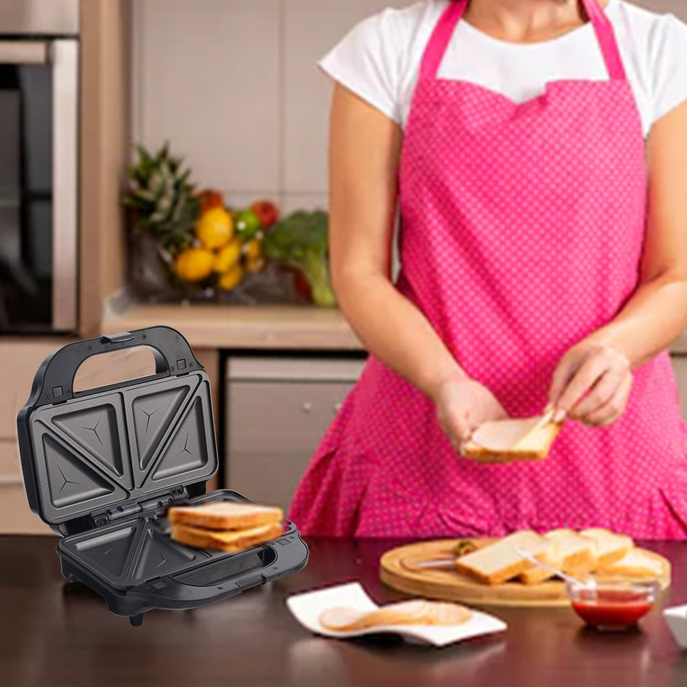 Prato Grill Sandwich Maker, 700W, Non-stick Baking Plates, Cool Touch Body, Cook & Ready Indicator, 2 Year Warranty