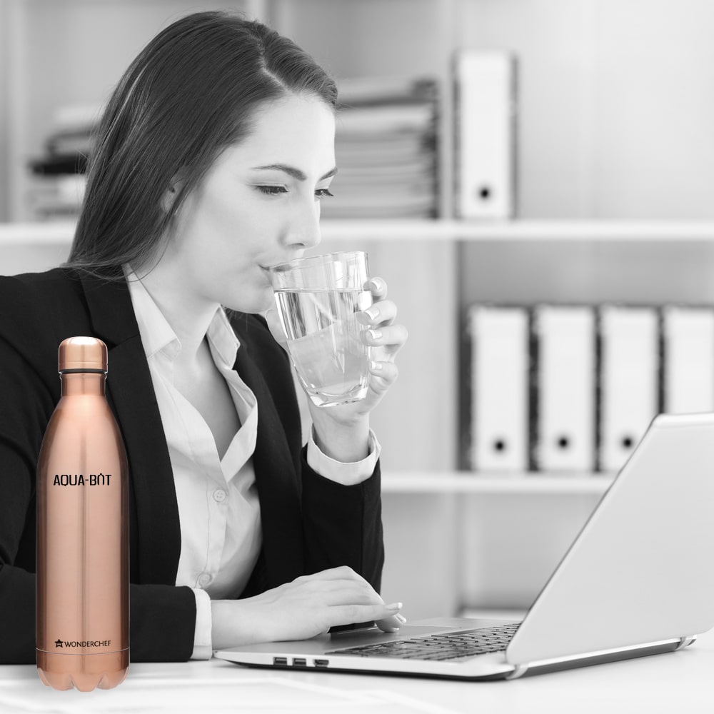 Aqua-Bot, 500ml, Double Wall Stainless Steel Vacuum Insulated Hot and Cold Flask, Spill & Leak Proof,  Brown, 2 Years Warranty