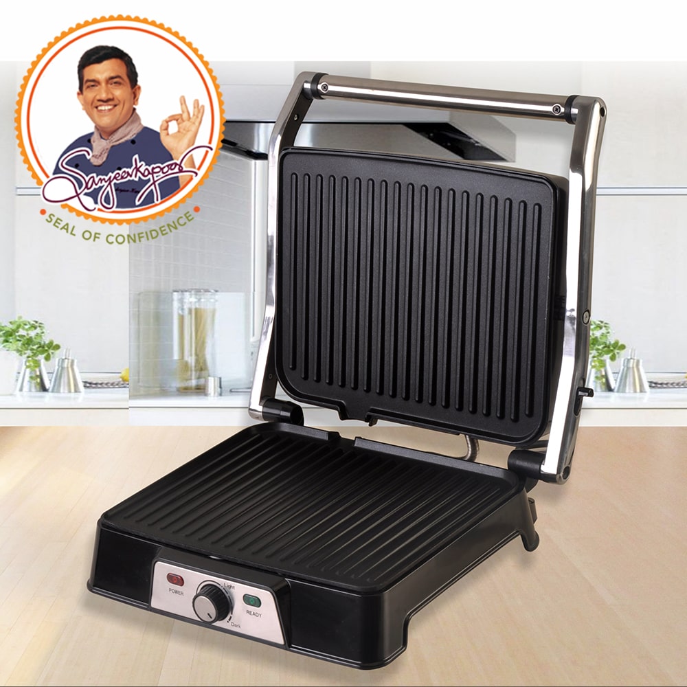 Cook's Essentials Stainless Steel Contact Grill& Panini Maker ,Black