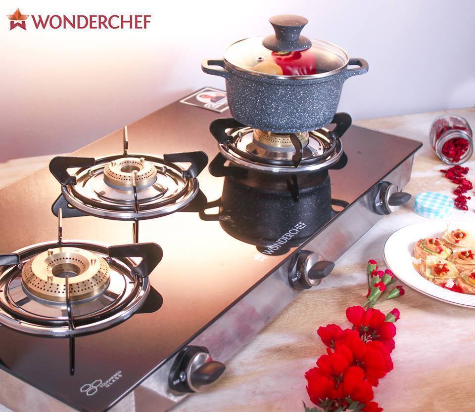 Wonderchef Ruby Glass Cooktop 3 Burner Gas Stoves Online In India