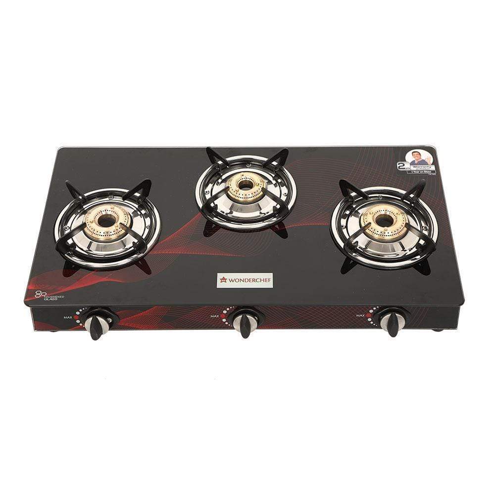 Wonderchef Zing 3 Burner Glass Cooktop Gas Stoves Online In India