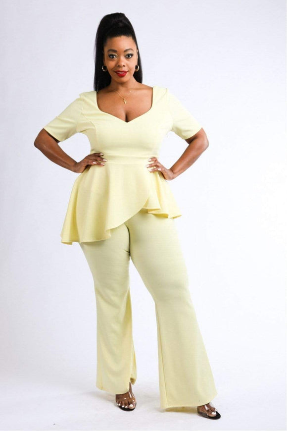 plus size peplum pantsuit