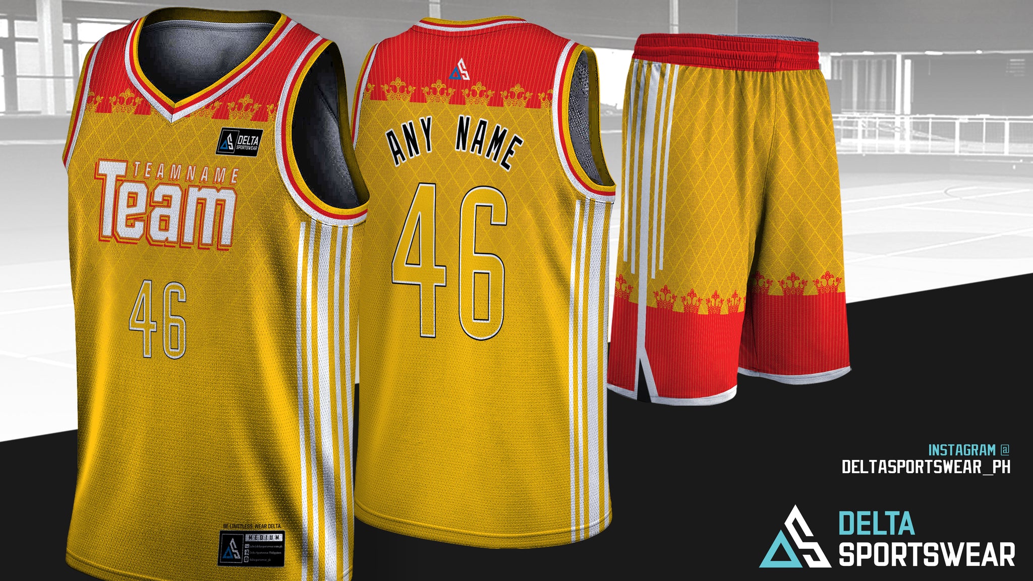 yellow jersey basketball design