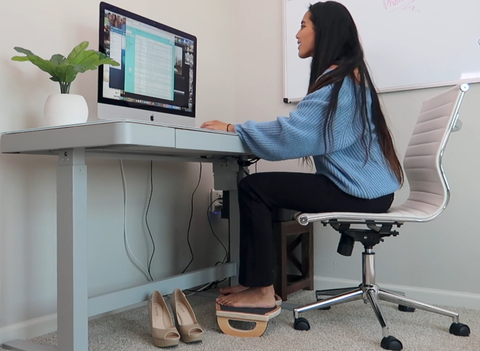 a woman working from home